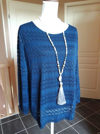 Blouse tunique marine bradée doublée