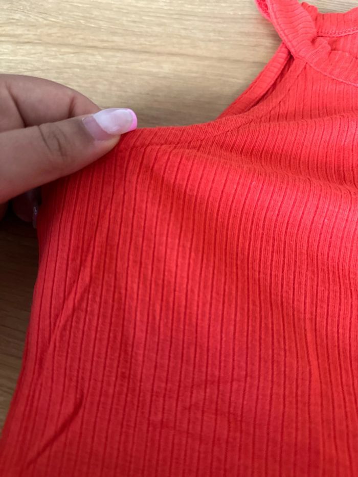 Top côtelé corail - photo numéro 3