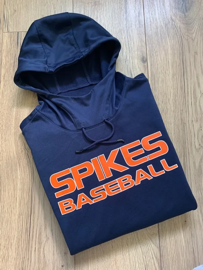 Sweat à capuche Jordan « Spikes Baseball » bleu marine et orange - photo numéro 2