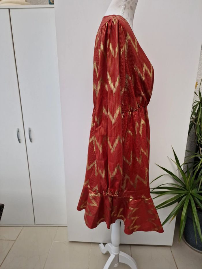 Robe Rouge Dorée Métallique - photo numéro 5