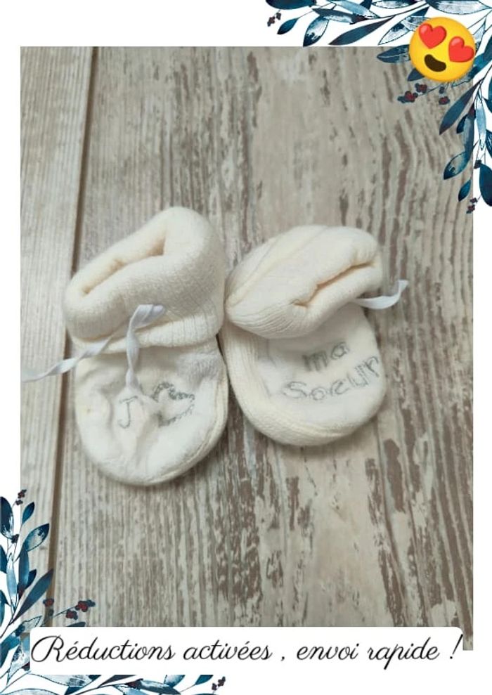 Lots chaussons bébé + mouffles - photo numéro 8