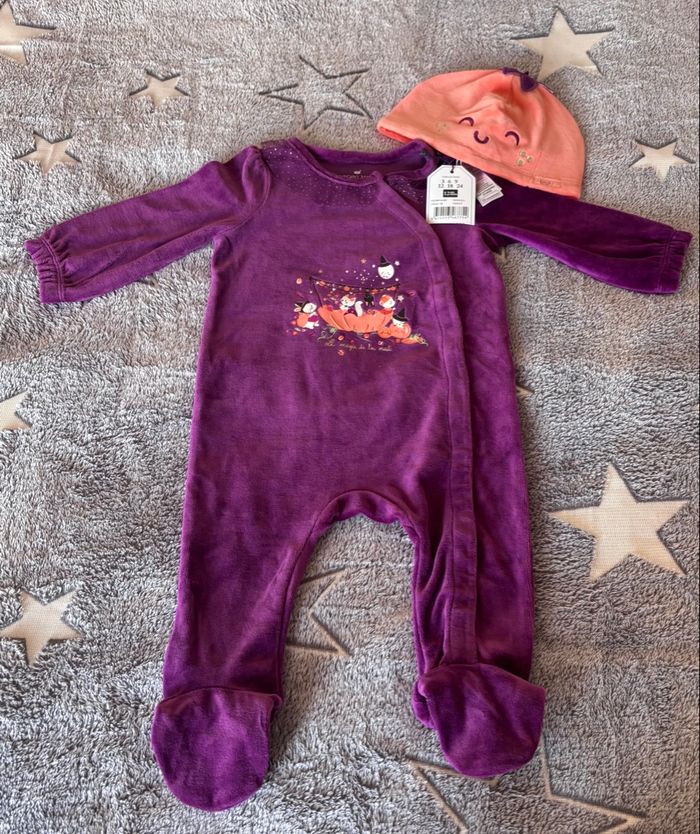 Grenouillère et bonnet Halloween fille 12 mois sergent major