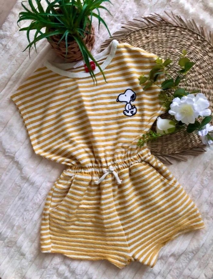 Combinaison short moutarde fille Zara - photo numéro 4