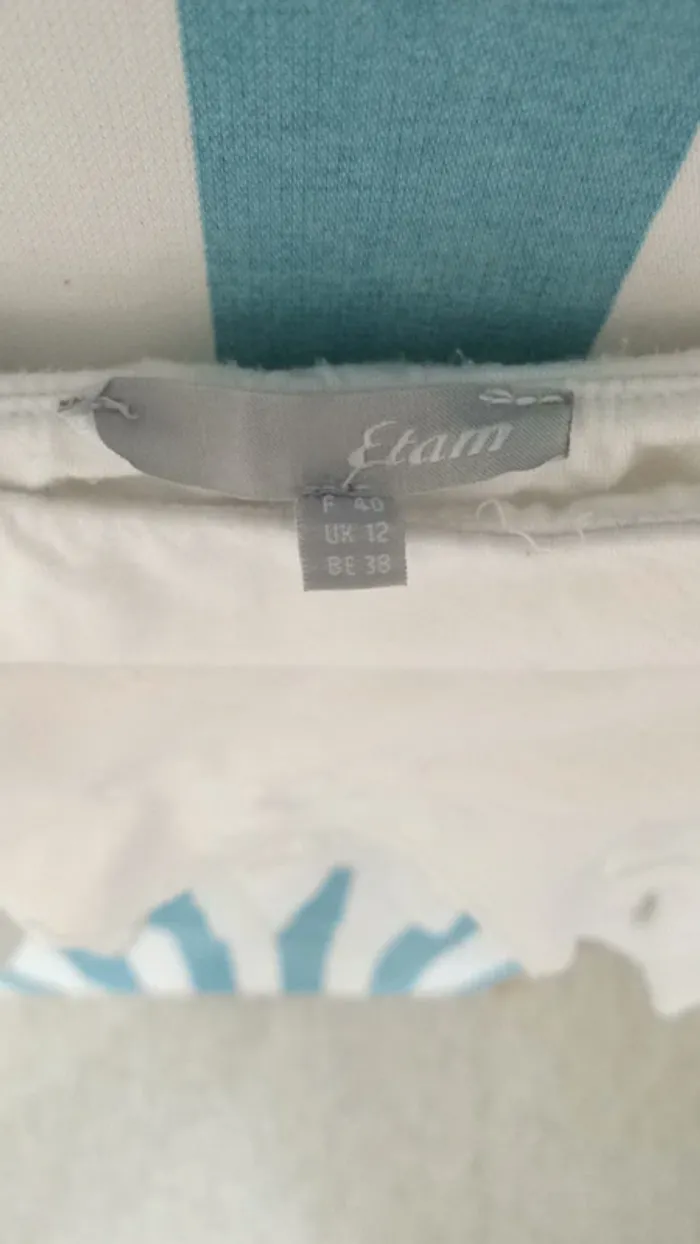Jupe été blanche à volants taille 40 - photo numéro 2