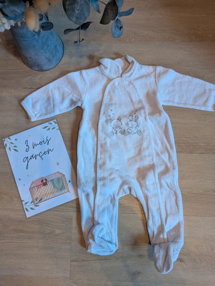 Pyjama velours Pat et Ripaton 3 mois