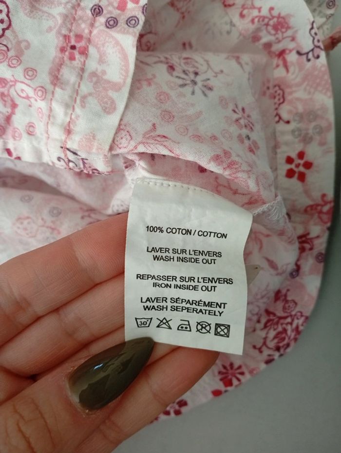 Haut cache cœur blanc et rose Tape à l'oeil taille 5 ans - photo numéro 4
