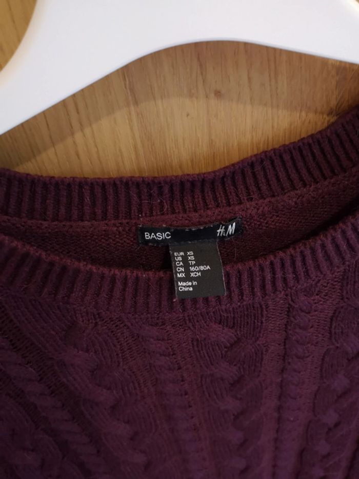 Pull court H&M en bordeaux xs - photo numéro 5