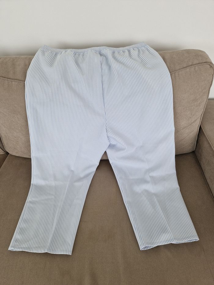 Pantalon blanc rayé bleu Edmée Collection - photo numéro 10