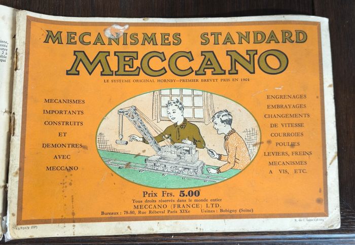 Lot de meccano vintage et manuels