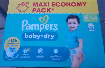 Lot de 2 carton pampers taille 6 13/18kg 160 couches