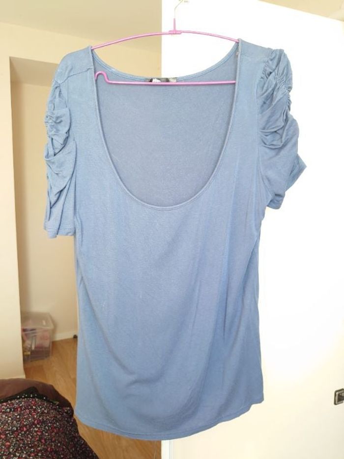 Tee shirt Bleu, manches courtes