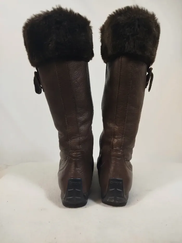 Bottes marron sans talon femme - Geox T 38 - photo numéro 9