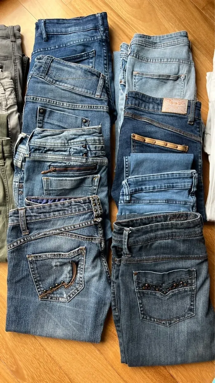 Lot de 14 jeans slim bleu gris noir et autres T36 - photo numéro 4