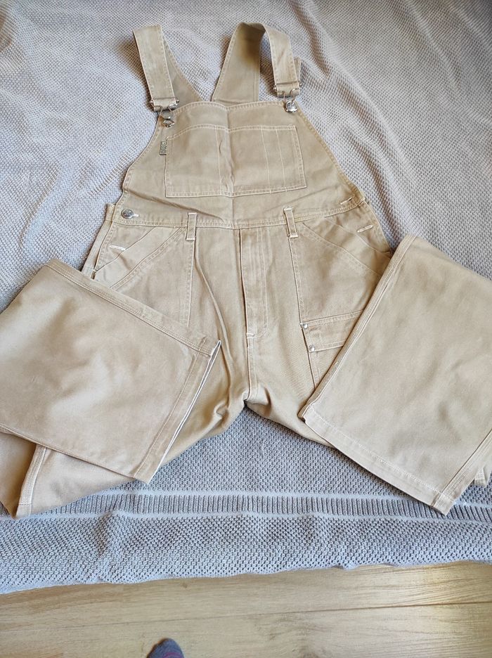 Salopette en denim beige - photo numéro 7