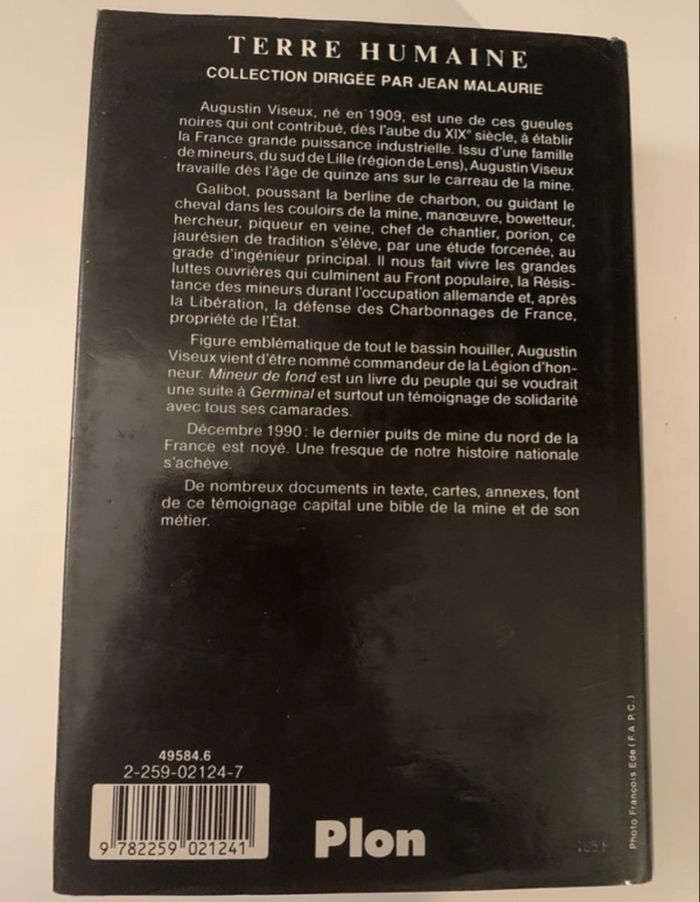 Mineur de Fond Augustin Viseux (Terre Humaine) - photo numéro 2