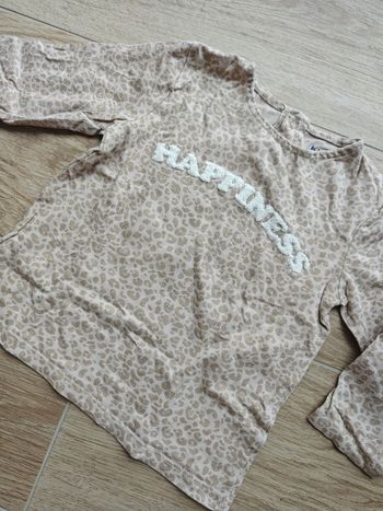 T-shirt manches longues léopard "Happiness" Kiabi 24 mois 