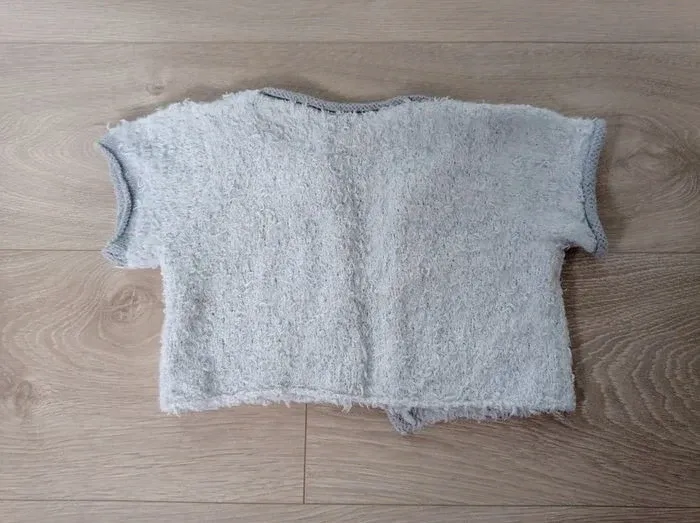 Gilet court tricoté laine fille - photo numéro 2