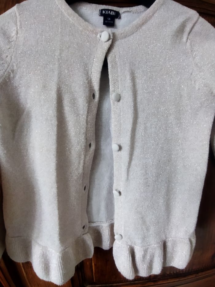 Gilet beige rosé pailleté 5 ans Kiabi - photo numéro 5