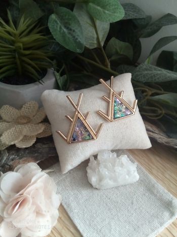 Boucles d'oreilles ethniques ormeaux soleils