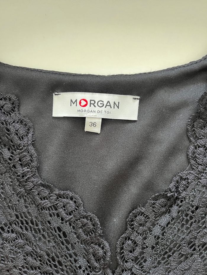 Robe Morgan 36 noire dentelle élégante ceinture soirée chic - photo numéro 6