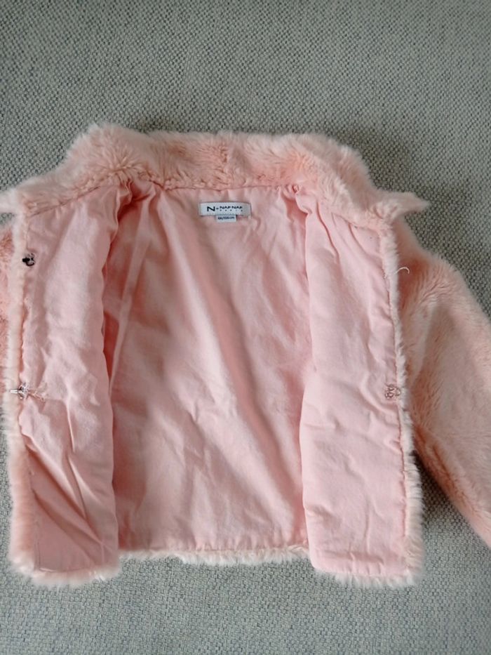 Veste fourrure rose nude Naf Naf 4 ans - photo numéro 5