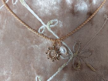 Collier fantaisie droé soleil & perle