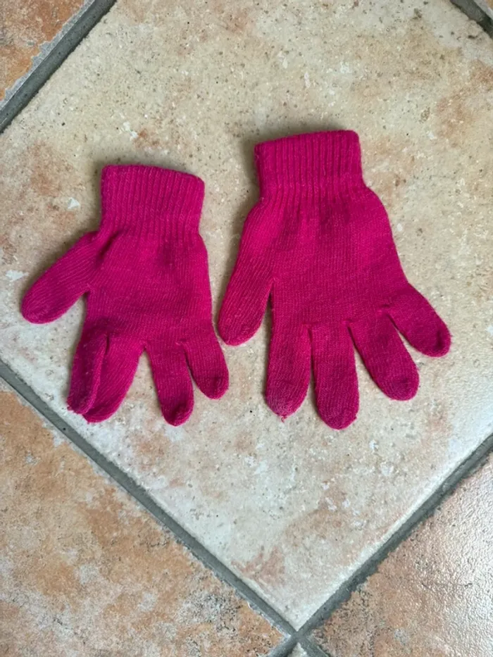Gants fille fuschia