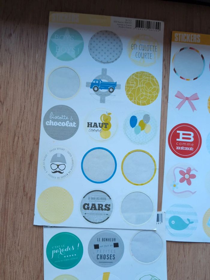 Lot de 3 planches de stickers - photo numéro 2