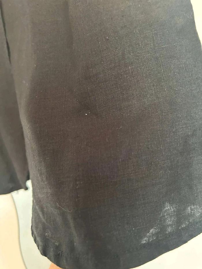 Veste  courte noir  en lin T3 - photo numéro 5