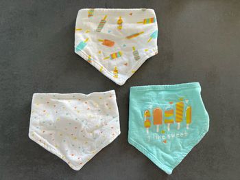 Lot de 3 bavoirs bandana