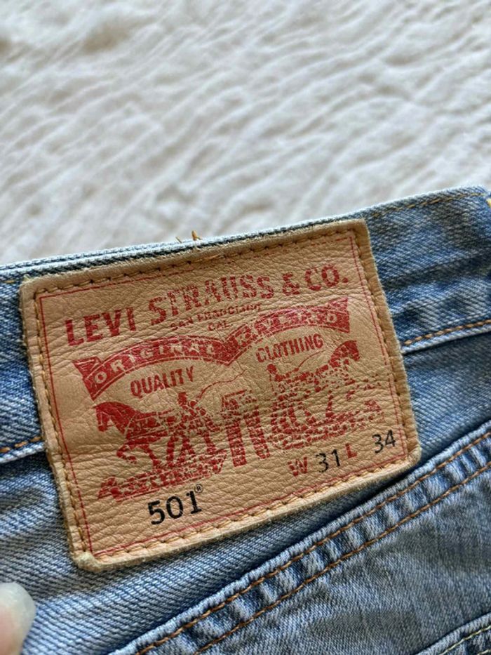 Jean levi’s 501 homme bleu effet délavé coupe regular straight droit taille W33 42/44 L L34 - photo numéro 2