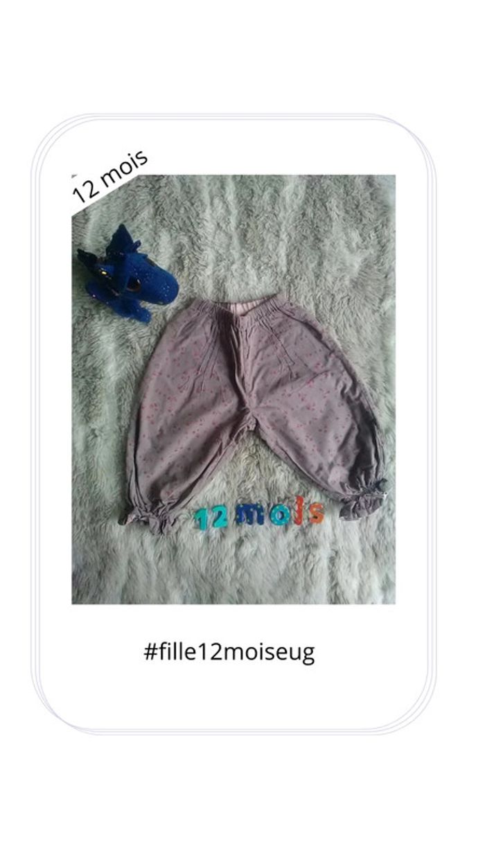 Pantalon élégant fille 12 mois ou 74 cm - P'tit bisou