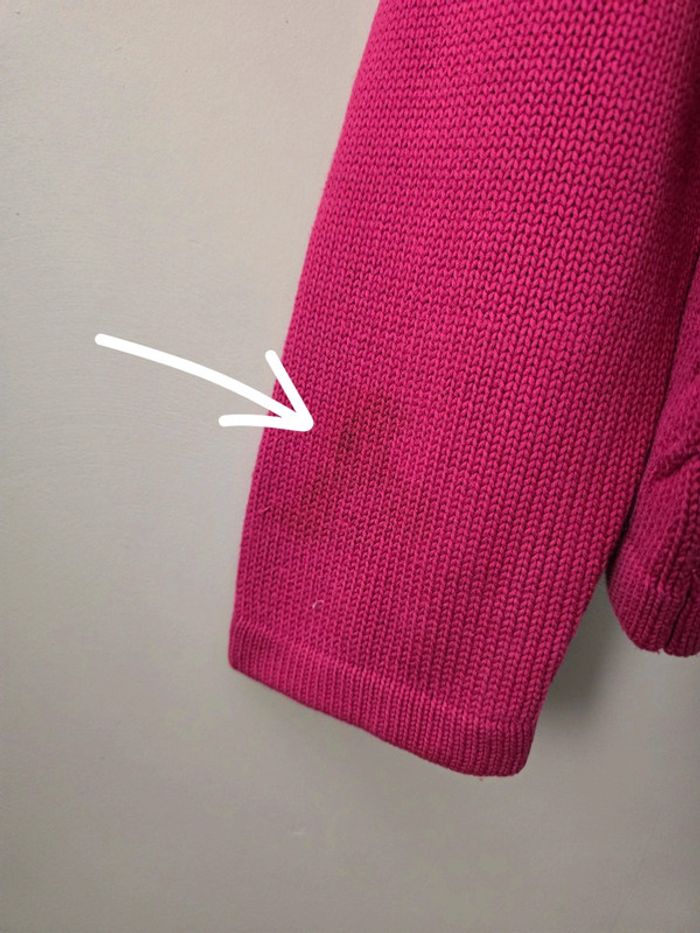 Pull Long Island fuchsia torsadé XL col montant / tendance vibrant - photo numéro 3