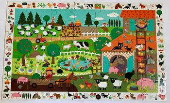 2 puzzles Djeco observation 35 pièces - La ferme + la jungle