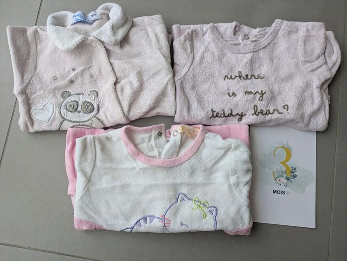 Lot 3 pyjamas velours 3 mois