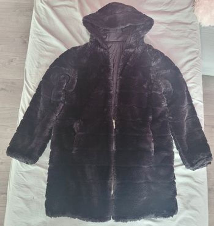 Doudoune mi-longue noir réversible Bréal taille 40 - photo numéro 6