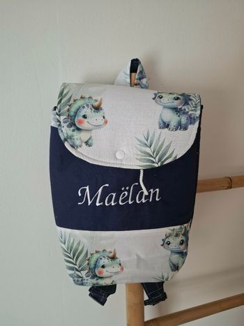 Sac à dos dinosaures bleu