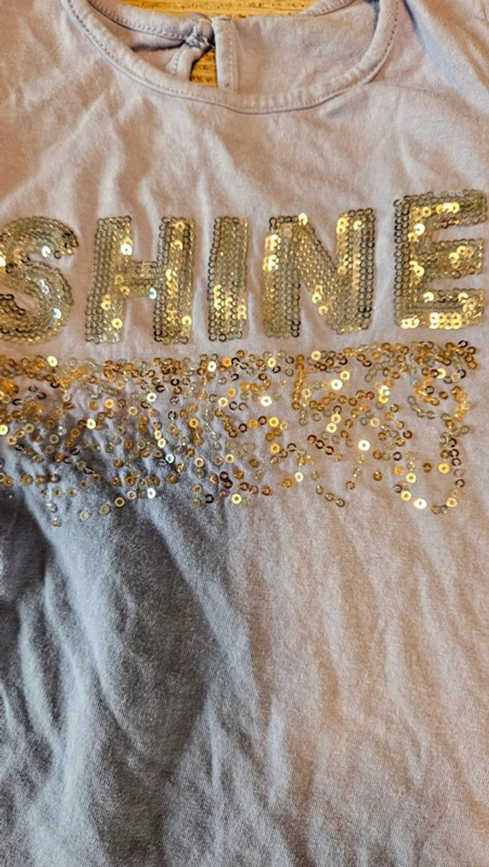 Blouse sans manche bleu lavande, avec sequins, broderie, Epop, 3  ans, nickel - photo numéro 3