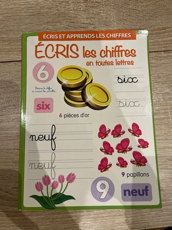 Cahier pour apprendre et écrire les chiffres en toutes lettres