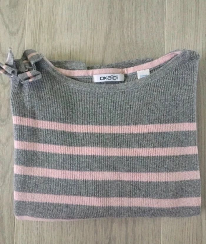 Pull fille marinière 6 ans okaïdi vêtement enfant hiver - photo numéro 2