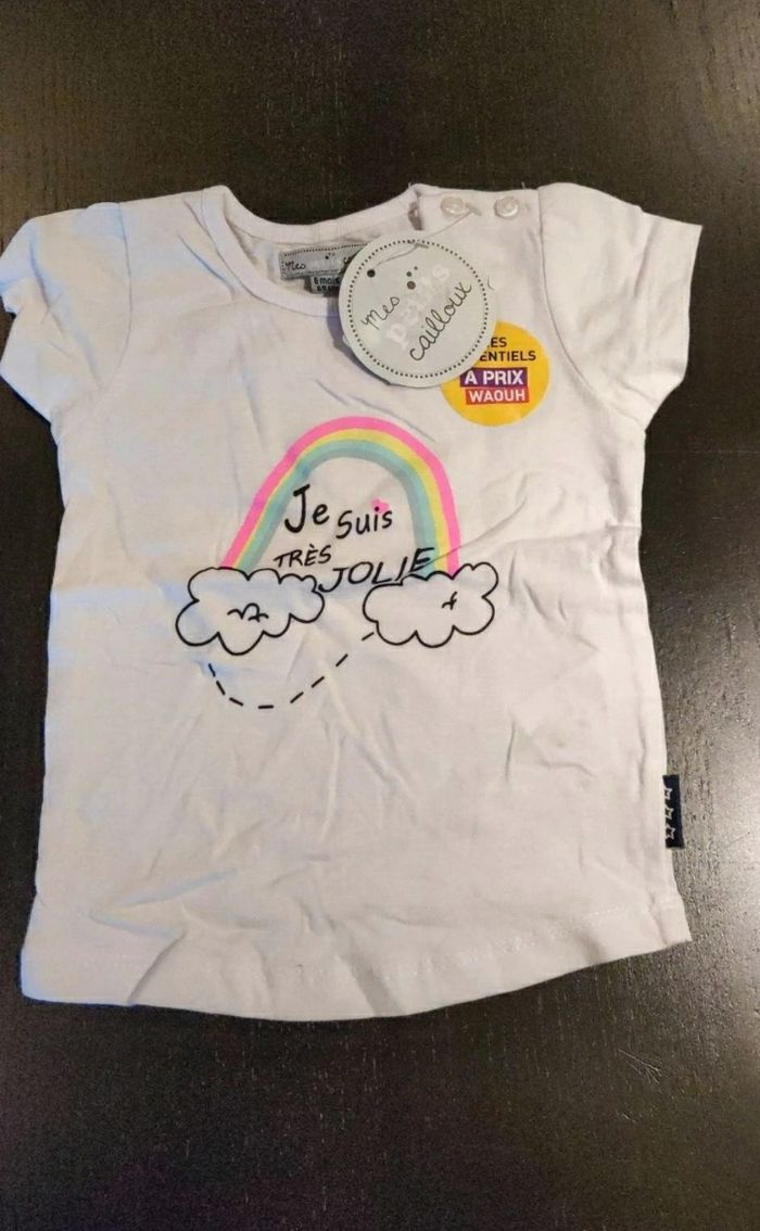 Haut manche courte bébé fille 6 mois mes petits cailloux