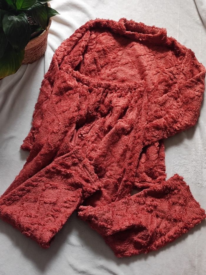 Ensemble de nuit polaire doux rouge orangé taille XXL - photo numéro 2