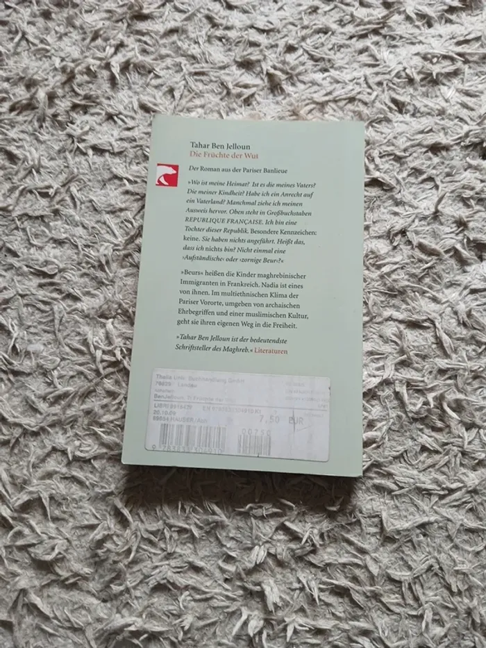 Buch Die Fruchte der Wut - Tahar Ben Jelloun - photo numéro 2