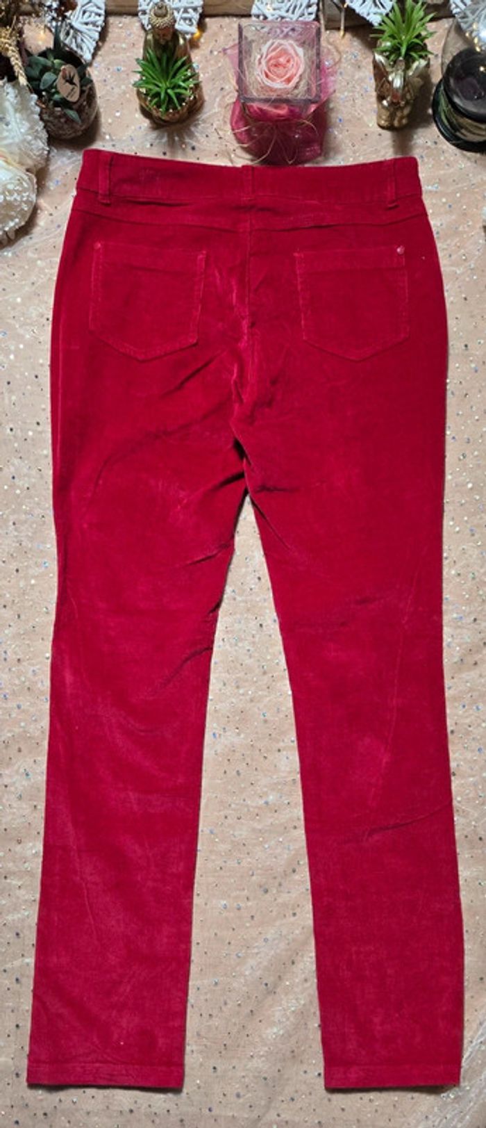 Pantalon rouge effet velours BNK - photo numéro 7