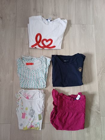Lot tee shirt manches courtes fille 8 ans