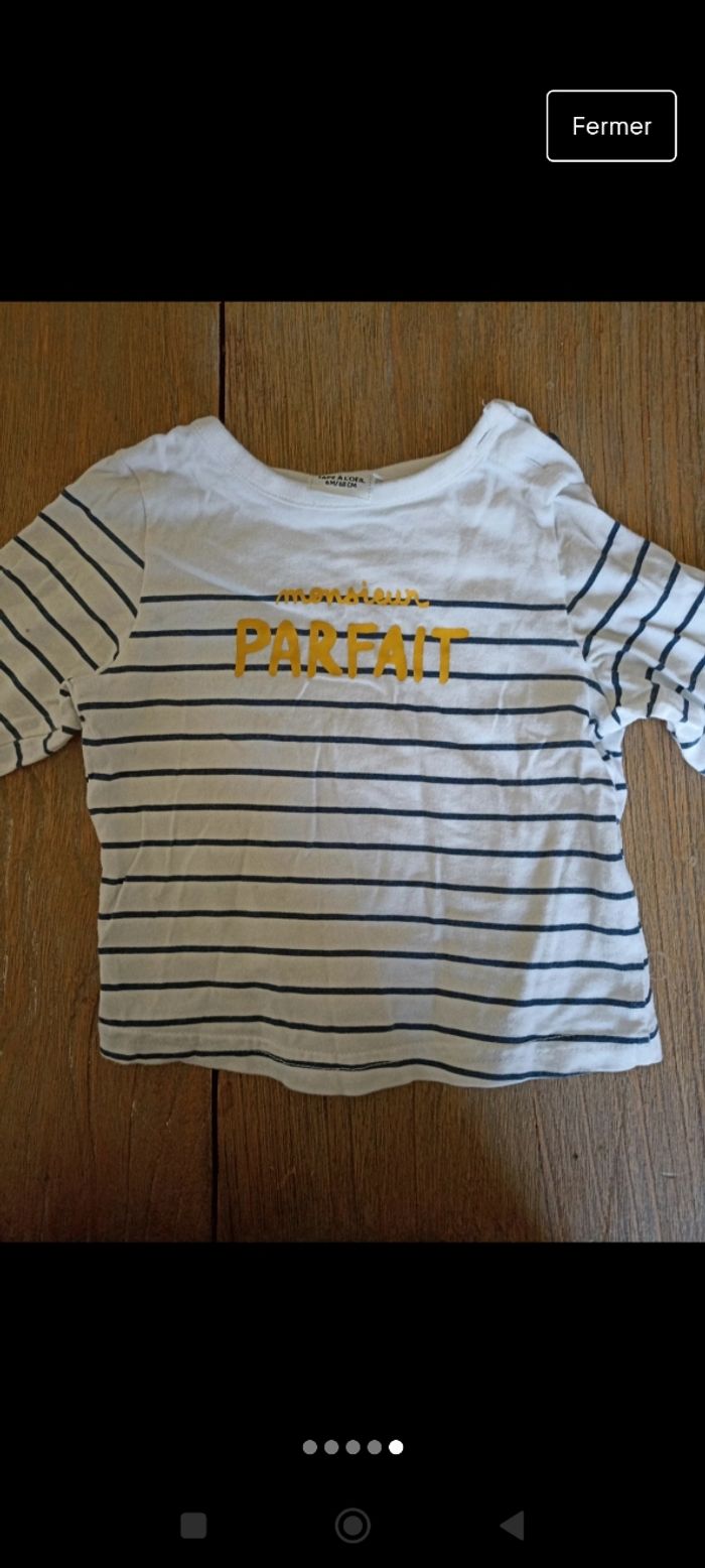 Lot de 4 t-shirt manches longues 6 mois - photo numéro 5