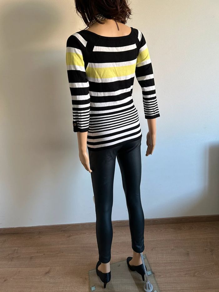 Pull rayé avec manches 3/4 Morgan taille S bon état - photo numéro 10
