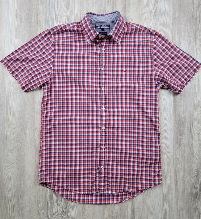 Chemise Tommy Hilfiger – New York Fit – Taille S – Petit Carreaux Bleu Blanc Rouge - photo numéro 3