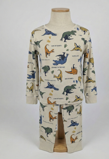 Pyjama Garçon Kiabi - 8 ans (126-131 cm) - Beige Dinosaures "Age of Giants" 🦕
