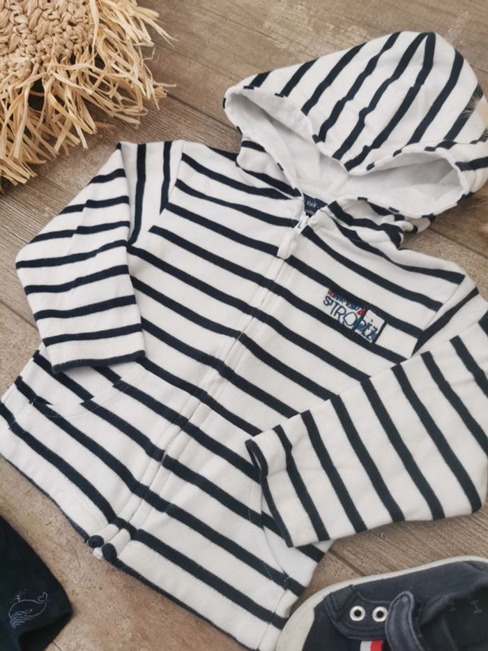 🌸Ensemble 12/18mois veste et short marinière - photo numéro 6